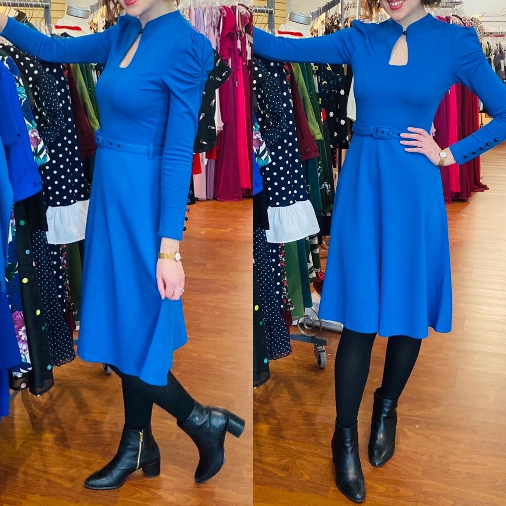 1940’s Inspired Voodoo Vixen Dress S Royal Blue